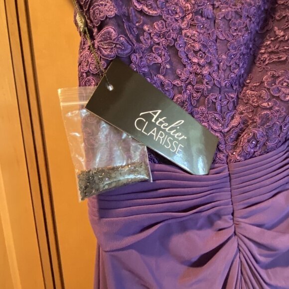 SALE NWT Clarisse M6531 Formal Gown Purple size 6 - Picture 7 of 9